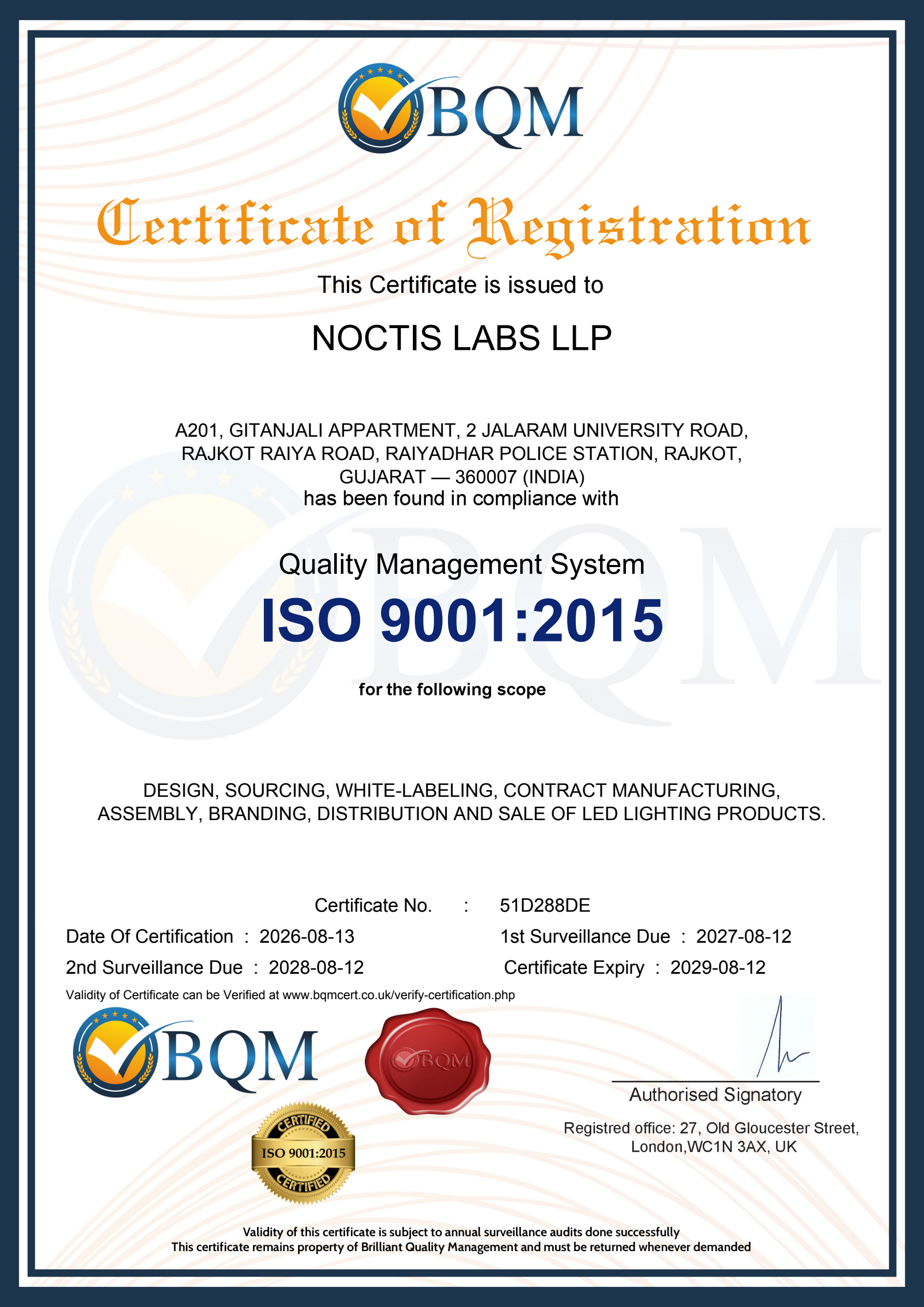 3. ISO 9001:2015 Quality Management System Certificate